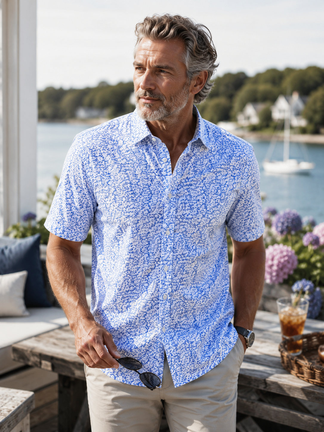 Five-O Floral Short Sleeve Tech Shirt