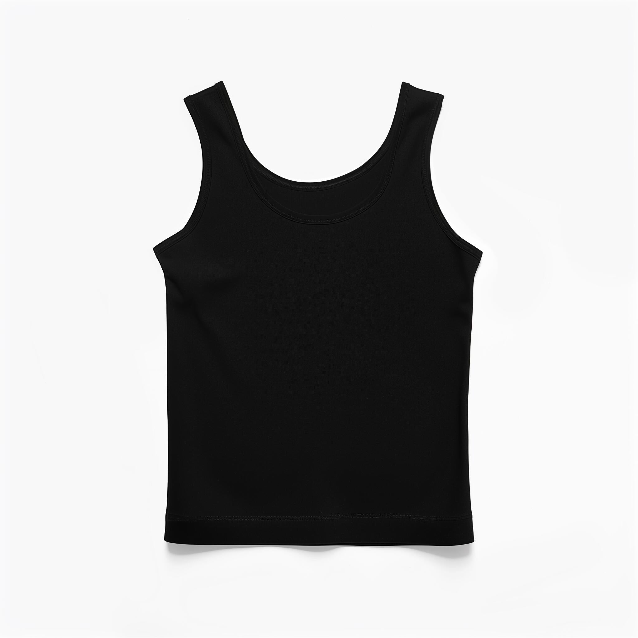 Camiseta sin mangas básica de algodón - Negro